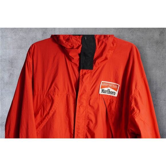 Vintage Marlboro Adventure Team Jacket – Size XL – Red Hooded Windbreaker – - Picture 3 of 11